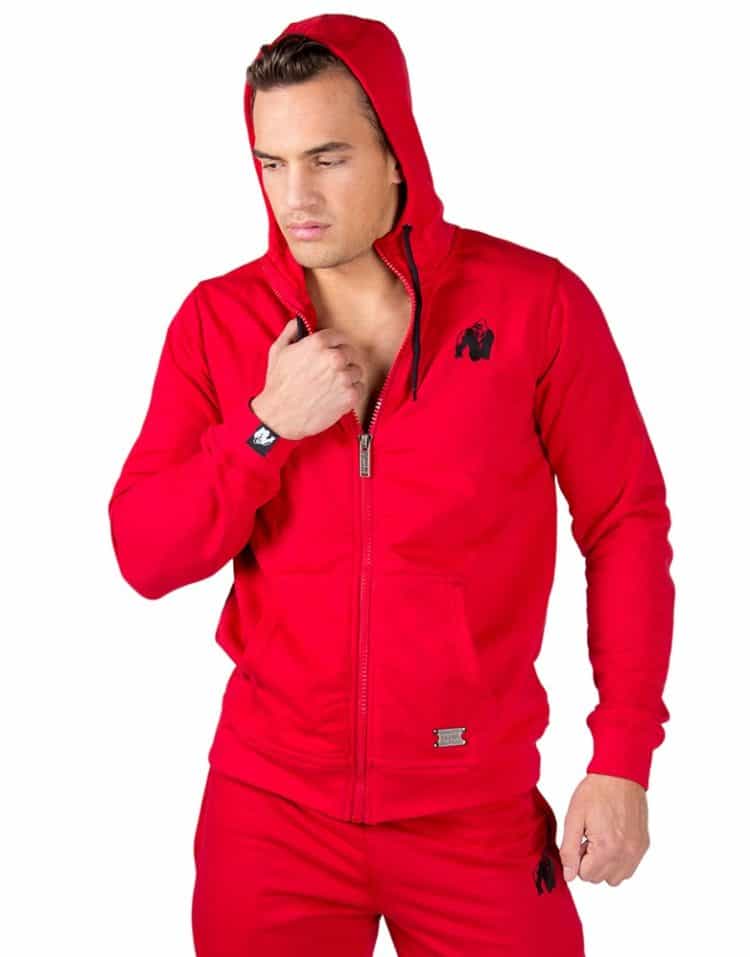 Classic Zipped Hoodie – Red – Gorilla Wear Australia