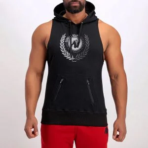 Gym sleeveless sales hoodie mens