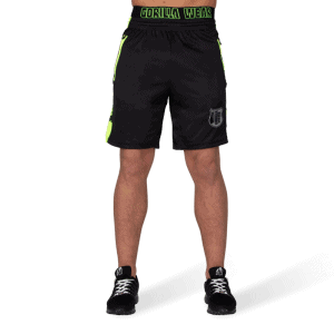 Black/Neon Lime Bodybuilding Fitness Gorilla Wear Shelby Shorts 